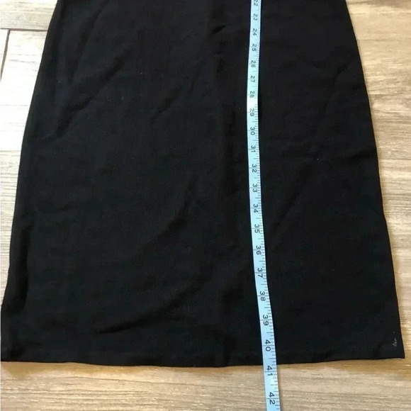 Vince Knit Sheath Midi Dress Crew Neck Stretch Sleeveless Navy Sz XS - Picture 6 of 11